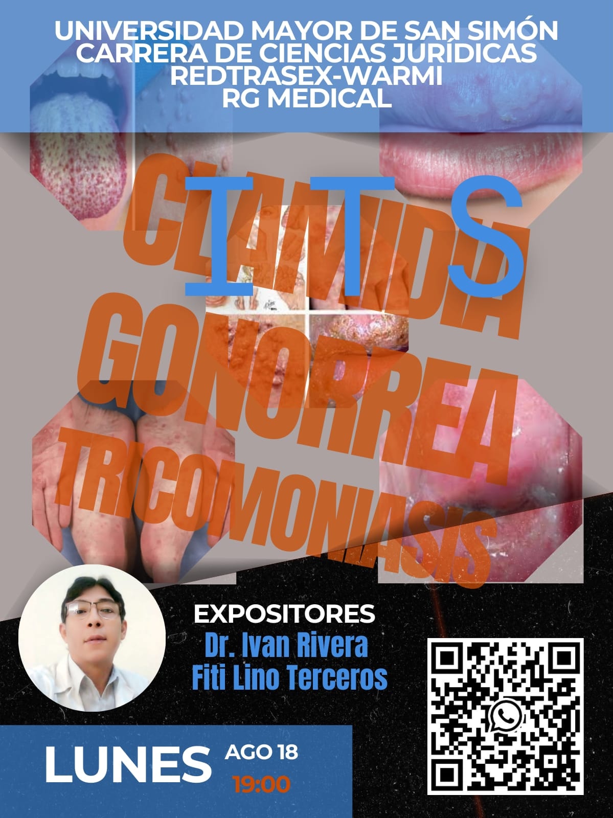 Banner anunciando la jornada virtual sobre Síndrome de flujo y otras ITS.